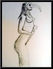 Marguerite-Paulet-femme-oiseau-mine-de-plomb