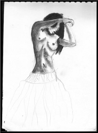 Antoine-Paulet-femme tronc mine de plomb